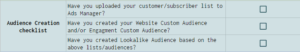 Audience creation checklist