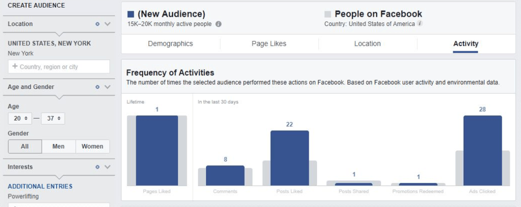 Facebook Audience Activity