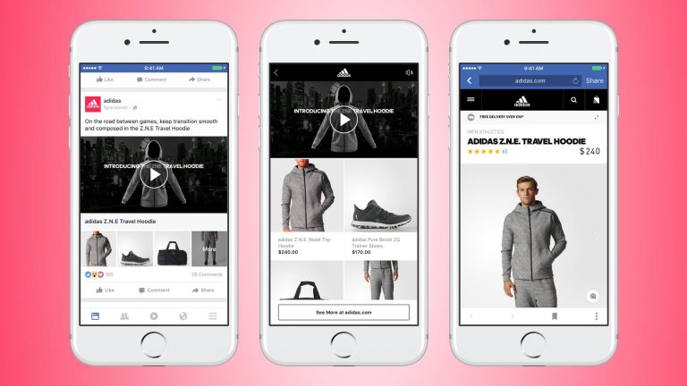 Facebook Collection Ads for Adidas Newsfeed