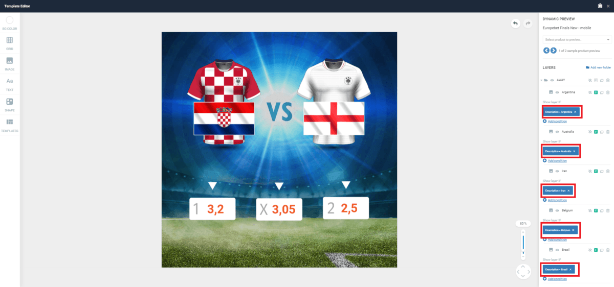 Facebook dynamic ads for betting company