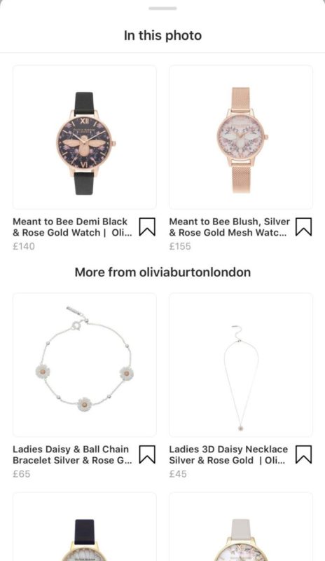 Shoppable Instagram post - more information