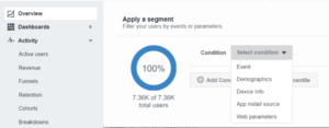 apply segment - Facebook Analytics - Journey Reports