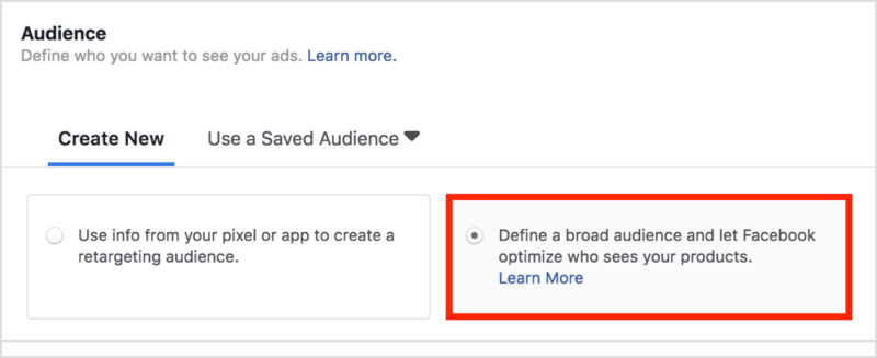 create a dynamic ads campaign for product audiences