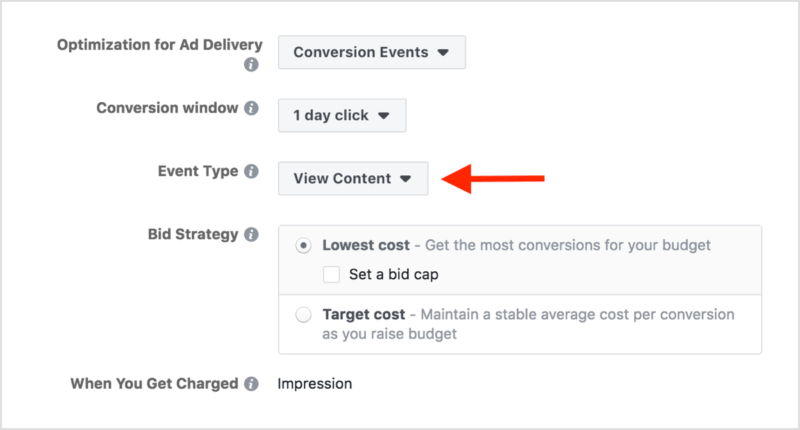 dynamic ads optimimse for view content
