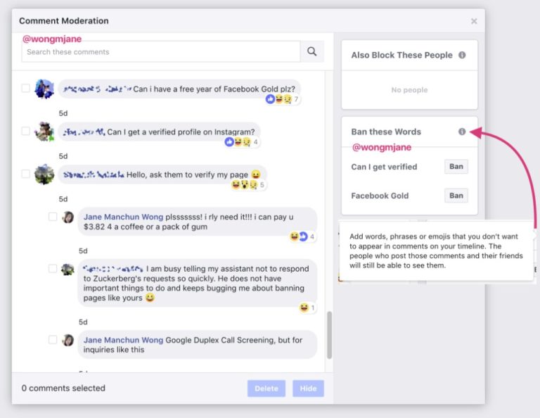Facebook testuje blokowanie określonych słów na osi czasu