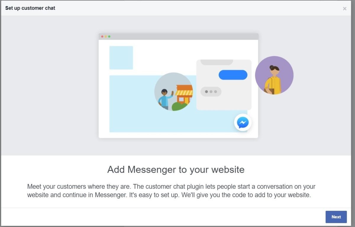 messenger connection to website