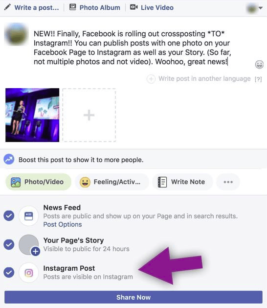 Facebook Tests The Possibility Of Cross Posting From Facebook To Instagram Newsfeed Org